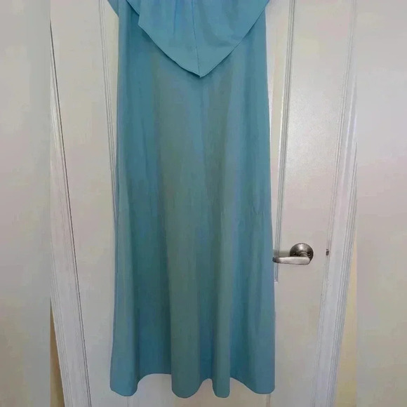 Stunning vintage blue 1970s evening  cape dress size medium - Picture 3 of 10